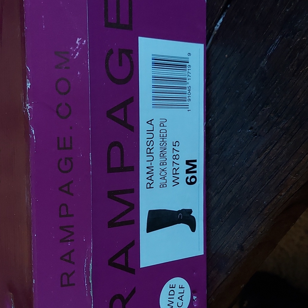 Rampage black Ursula wide calf knee boots small heeled